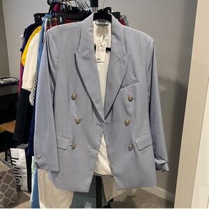 H&M Light Blue Double-Breasted Blazer